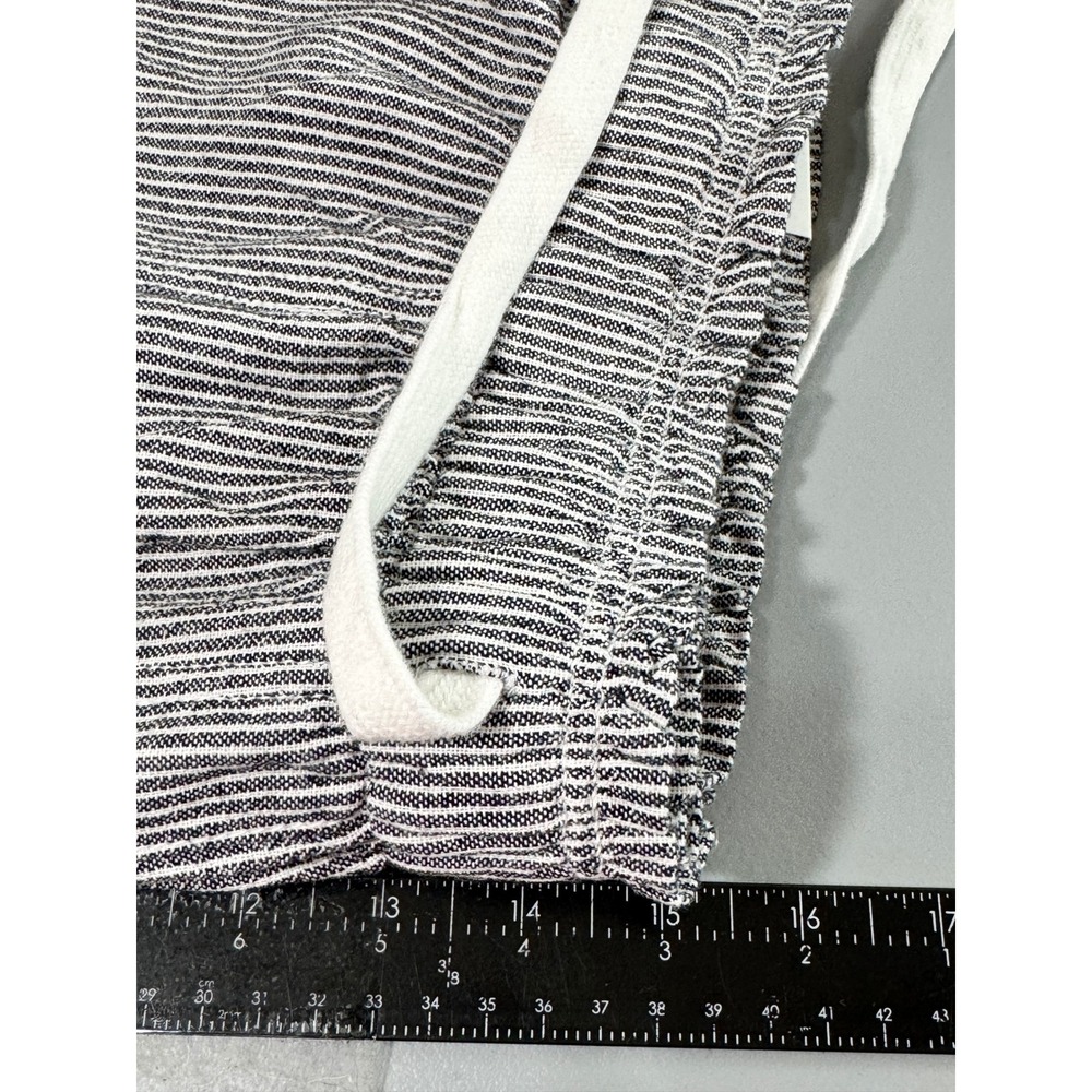 Lane Bryant Soft Slub Shorts Womens 18/20 Black White New Striped Linen Blend - Picture 11 of 13